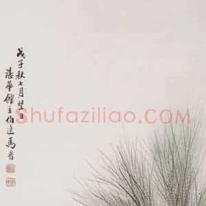 1948年 马晋《柳溪双骏》国画花鸟工笔作品图片赏析