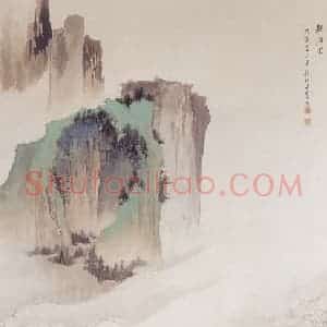 1938年 吴镜汀《观潮图》国画综合兼工带写作品图片赏析