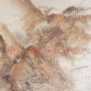 1964年 吴镜汀《沁园春·长沙词意》国画山水写意作品图片赏析