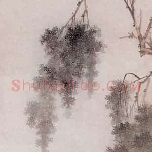 王叔晖《倚柳观池》国画人物工笔作品图片赏析