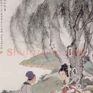 黄均《龙女牧羊》国画人物工笔作品图片赏析