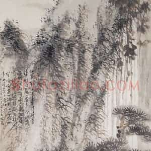 1938年 陈半丁《松声泉韵图》国画山水写意作品图片赏析