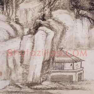 1908年 金城《仿古山水册》国画山水工笔作品图片赏析