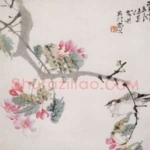 1876年 任薰《花鸟》国画花鸟画作品图片赏析