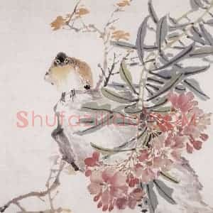 不详 任薰《花鸟》国画花鸟画作品图片赏析