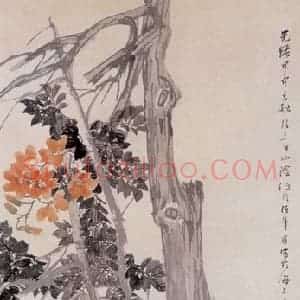 1884年 任伯年《凌霄图》国画花鸟画作品图片赏析