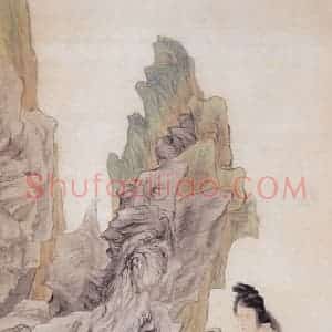 1888年 任伯年《女娲炼石图》国画人物画作品图片赏析