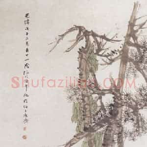 1888年 任伯年《玉局参禅图》国画人物画作品图片赏析