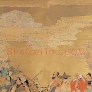 不详 任伯年《群仙祝寿图》国画人物画作品图片赏析