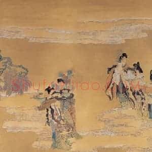 不详 任伯年《群仙祝寿图》国画人物画作品图片赏析