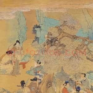 不详 任伯年《群仙祝寿图》国画人物画作品图片赏析