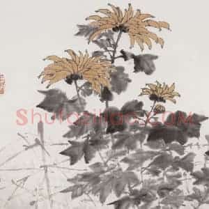 1887年 虚谷《花卉册》国画花鸟作品图片赏析