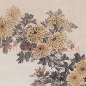 不详 虚谷《博古花卉》国画花鸟作品图片赏析