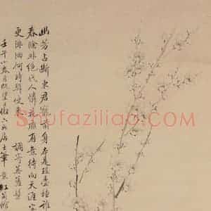 1882年 胡锡圭《梅花仕女》国画人物作品图片赏析