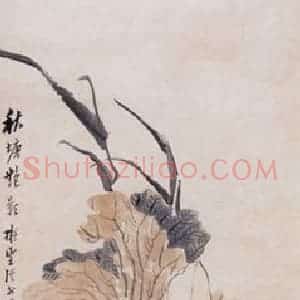 不详 沙馥《秋塘艳影》国画花鸟作品图片赏析