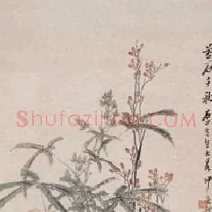 不详 沙馥《苔石千秋》国画花鸟作品图片赏析