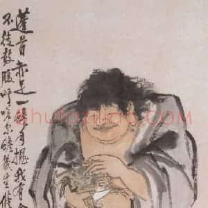 1920年 王一亭《刘海戏金蟾》国画人物作品图片赏析