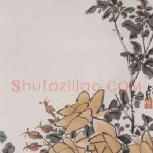 不详 陈师曾《月季》国画花鸟作品图片赏析