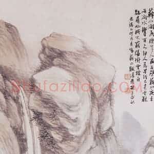 1879年 胡公寿《观瀑图》国画山水画写意作品图片赏析