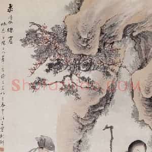 不详 钱慧安《求浆仙窟》国画人物画工笔作品图片赏析