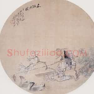 1881年 钱慧安《春江水暖》国画人物画工笔作品图片赏析