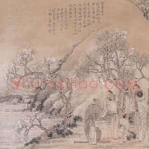1887年 钱慧安《归隐闲话图》国画人物画工笔作品图片赏析