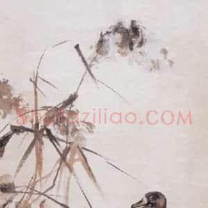 1927年 高奇峰《芦雁图》国画花鸟作品图片赏析