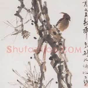 黎葛民《长寿图》国画花鸟作品图片赏析