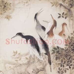 1961年 方人定《群鹭》国画花鸟作品图片赏析
