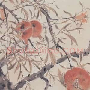 1944年 苏卧农《百子千孙图》国画花鸟作品图片赏析