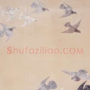 1950年 苏卧农《环宇和平图(双屏)》国画花鸟作品图片赏析