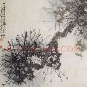 1944年 赵少昂《岁寒三友》国画花鸟作品图片赏析