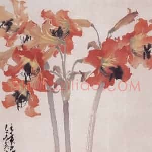 1971年 赵少昂《秋花吐艳》国画花鸟作品图片赏析