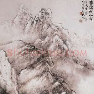 1979年 黎雄才《居庸关初雪》国画山水作品图片赏析