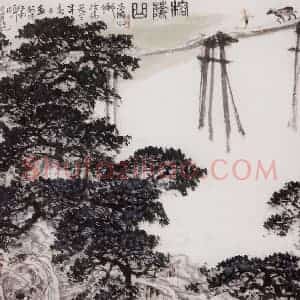 1962年 关山月《榕荫曲》国画山水作品图片赏析