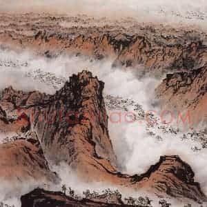1963年 关山月《快马加鞭未下鞍》国画山水作品图片赏析