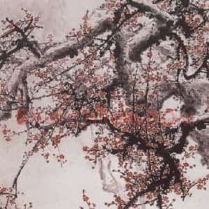 1964年 关山月《咏梅图》国画花鸟作品图片赏析