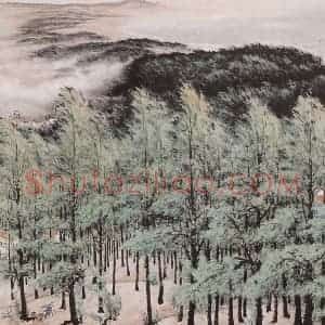 1973年 关山月《绿色长城》国画山水作品图片赏析