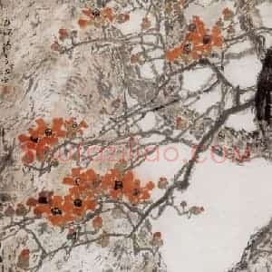 1999年 杨善深《红棉》国画花鸟作品图片赏析