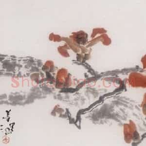 杨善深《红棉》国画花鸟作品图片赏析