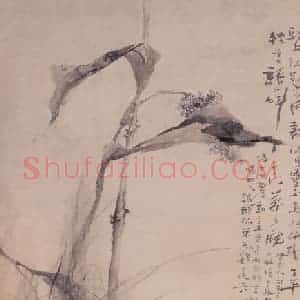 高剑父《双鸡图》国画花鸟作品图片赏析
