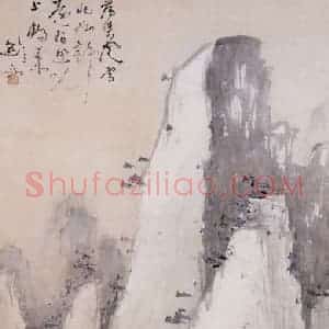 高剑父《风雪独钓》国画山水作品图片赏析