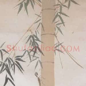1942年 陈树人《金竹螳螂》国画花鸟作品图片赏析
