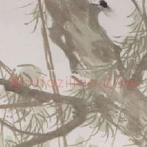 陈树人《夏柳鸣蝉》国画花鸟作品图片赏析