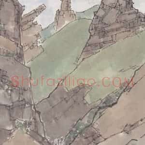陈树人《高山归樵》国画山水作品图片赏析