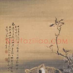 1907年 高奇峰《鸮月》国画花鸟作品图片赏析