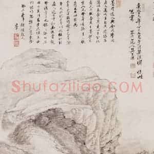 清代 吴历《凤阿山房图轴》国画山水作品图片赏析