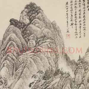 清代 吴历《泉声松色图轴》国画山水作品图片赏析