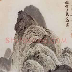 清代 吴历《夏山雨霁图轴》国画山水作品图片赏析