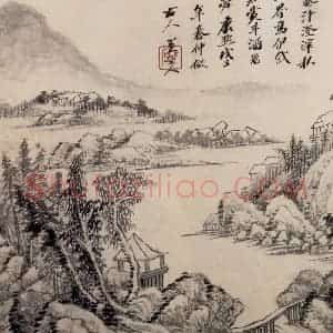 清代 吴历《墨笔山水册》国画山水作品图片赏析